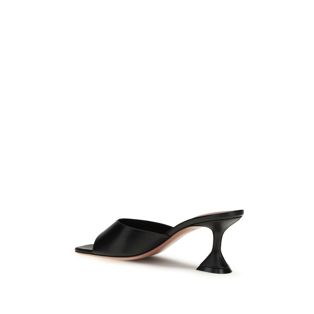 Black Calf Leather Bos Taurus Stiletto Heel Sandals