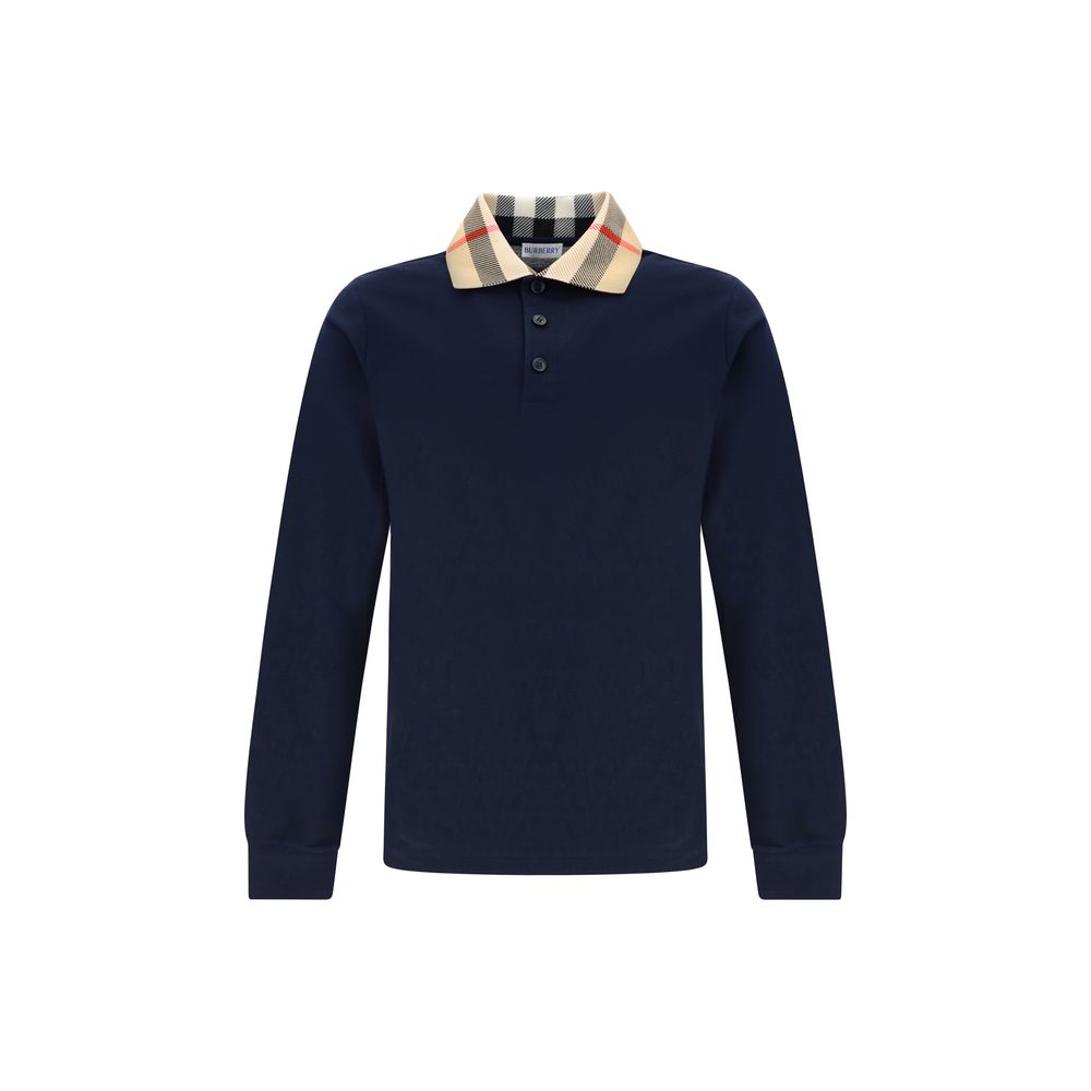Blue Cotton Polo Shirt