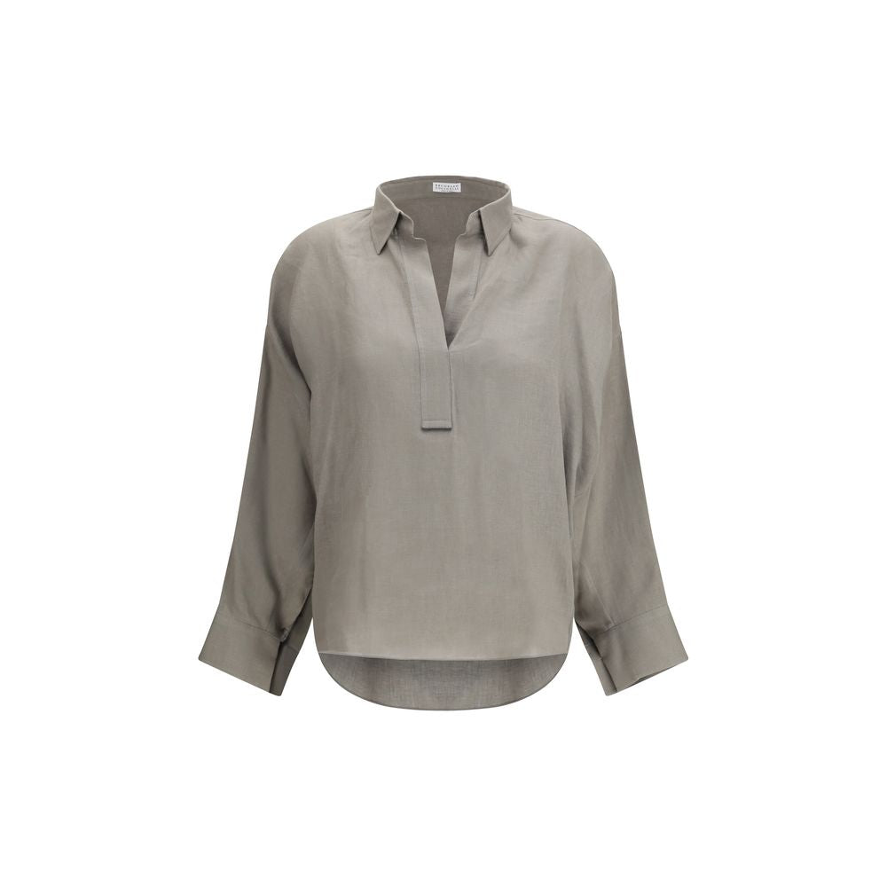 Bicolor Linen Blouse