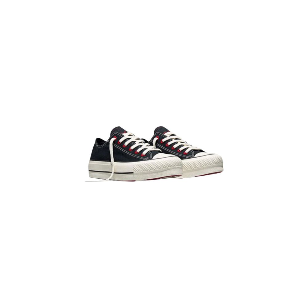 Black Fabric Platform Sneakers