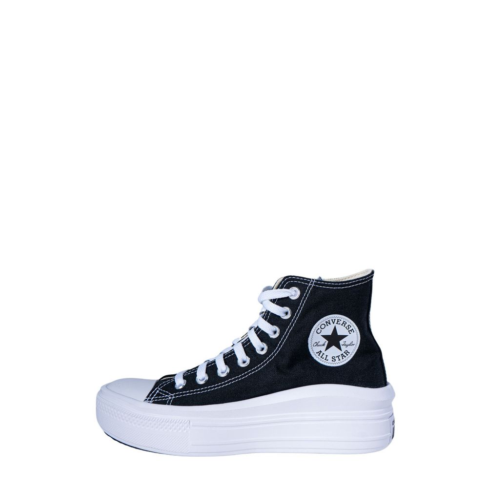 Black Cotton Platform Sneakers