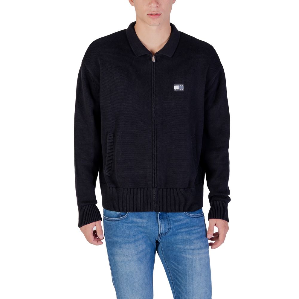 Black Recycled Cotton Cardigan