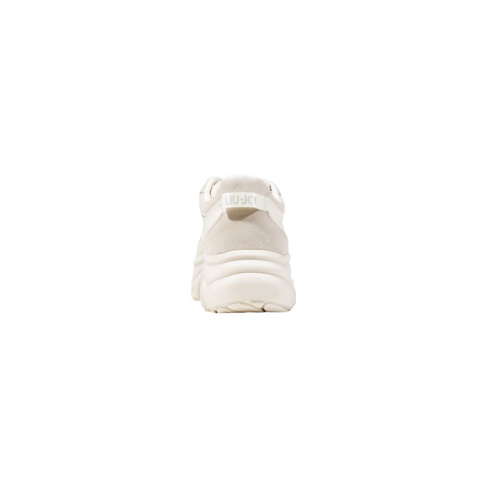 White Artificial Leather Chunky Sneakers