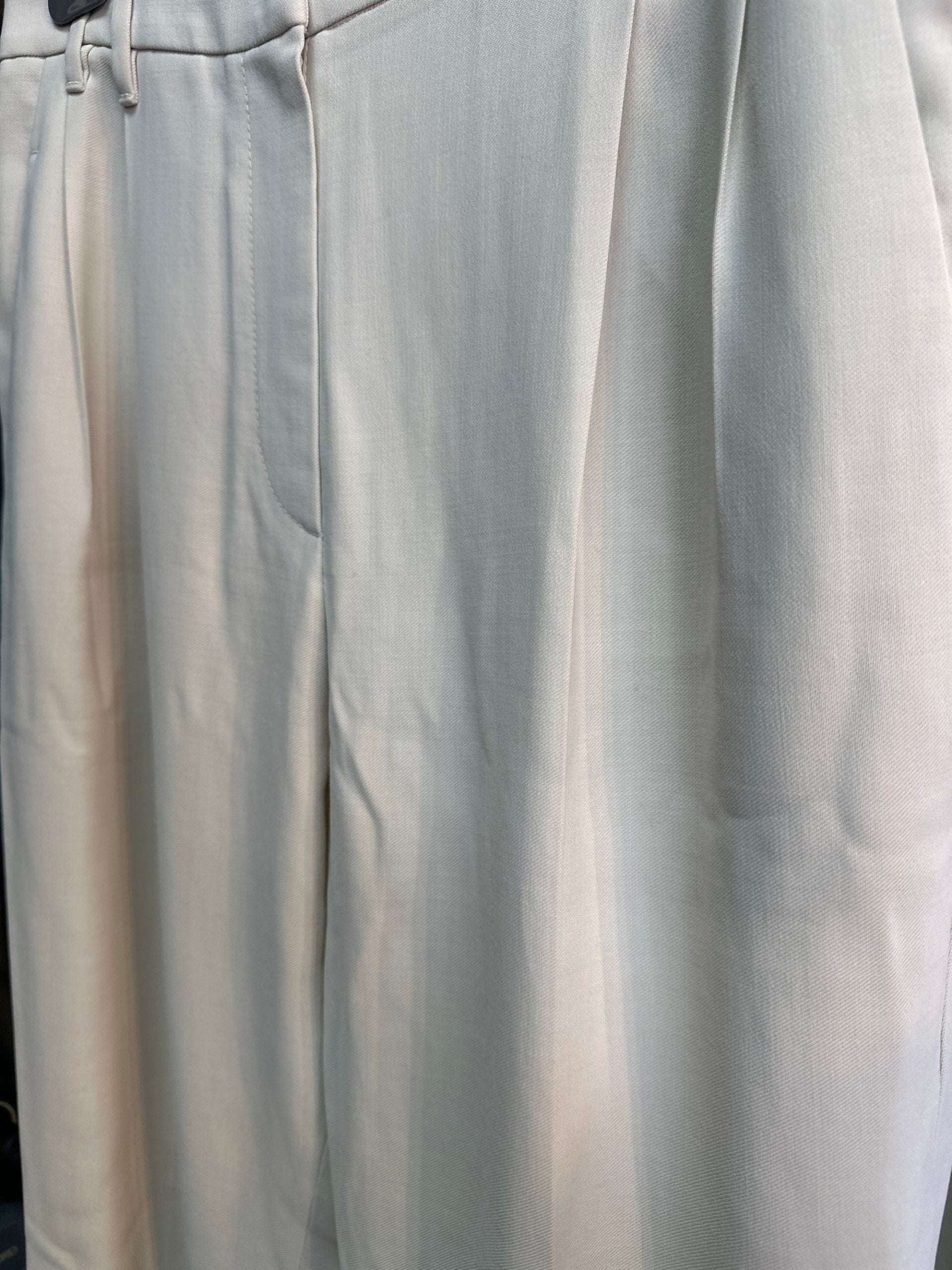 White Viscose Casual Pants