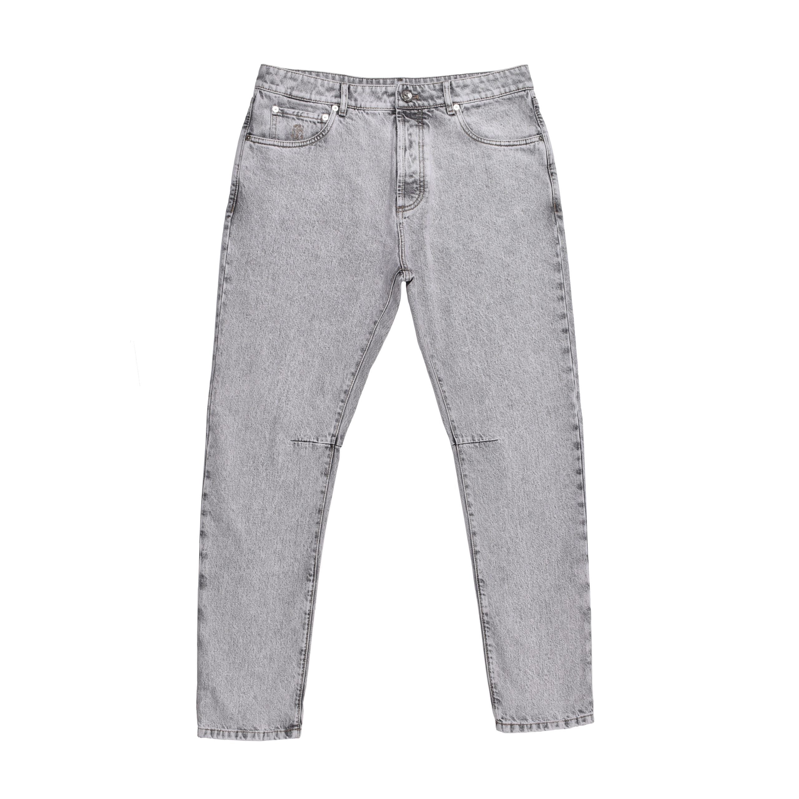 Black Cotton Straight-Leg Jeans