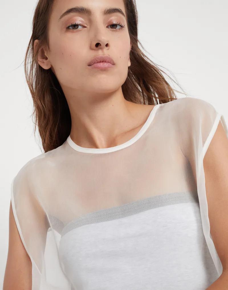 Natural Silk Sleeveles T-Shirt
