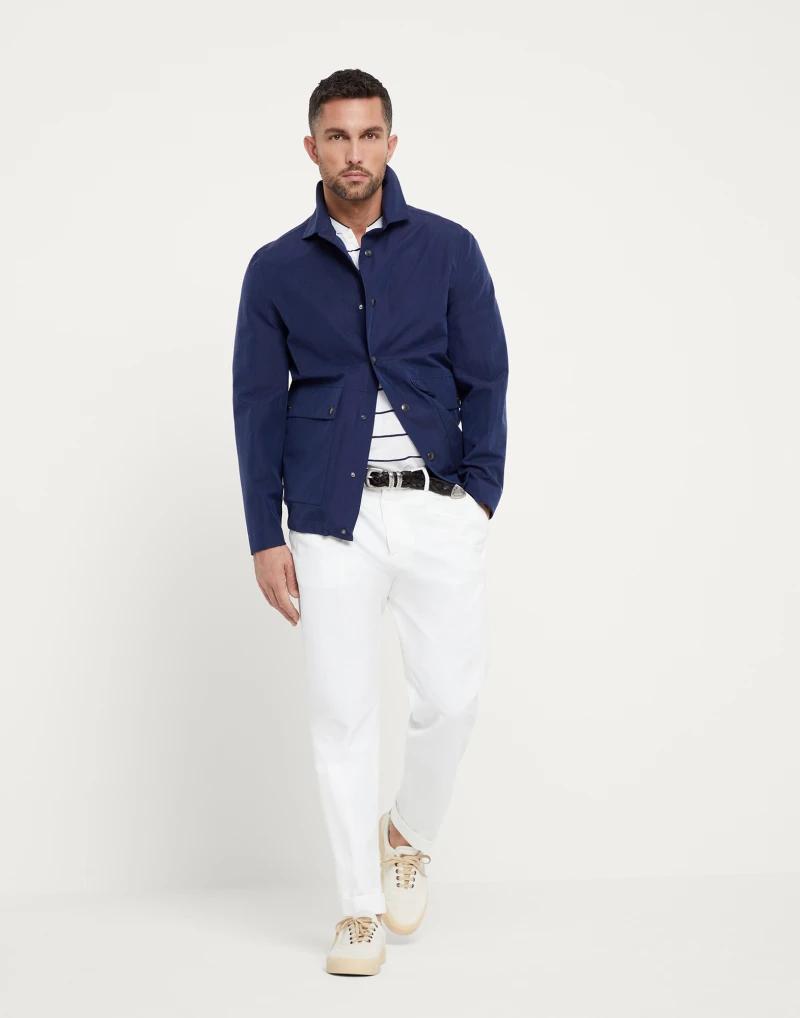 Bicolor Linen Coat