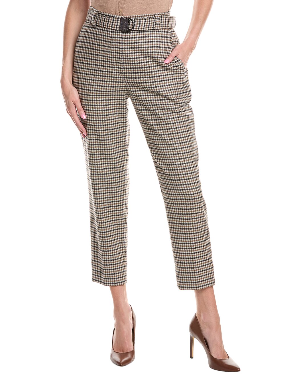 Multicolor Wool Casual Pants