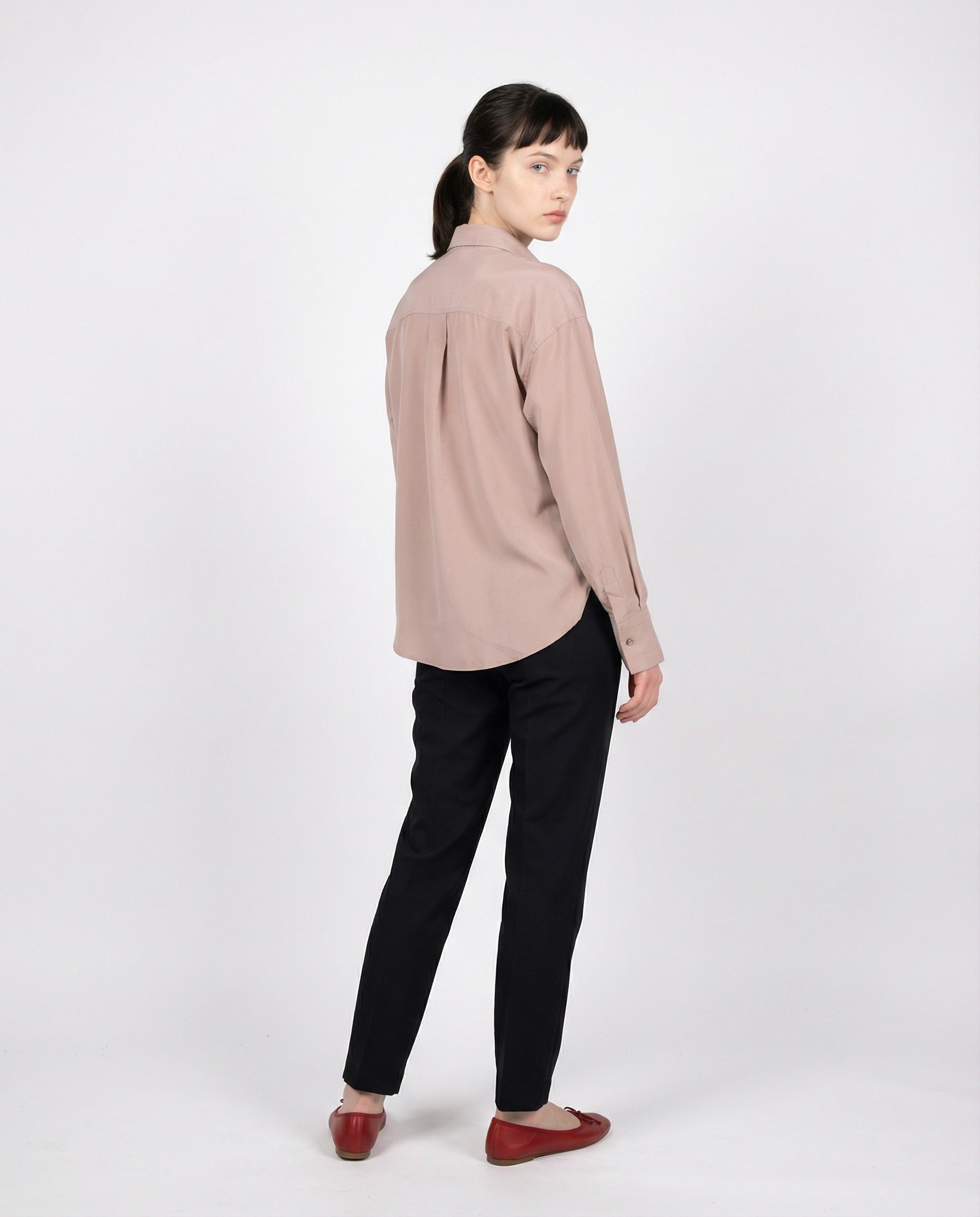Beige Silk Shirt