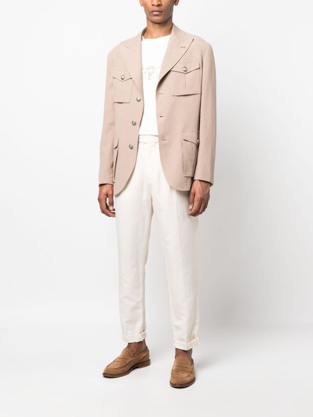 White Linen Casual Pants