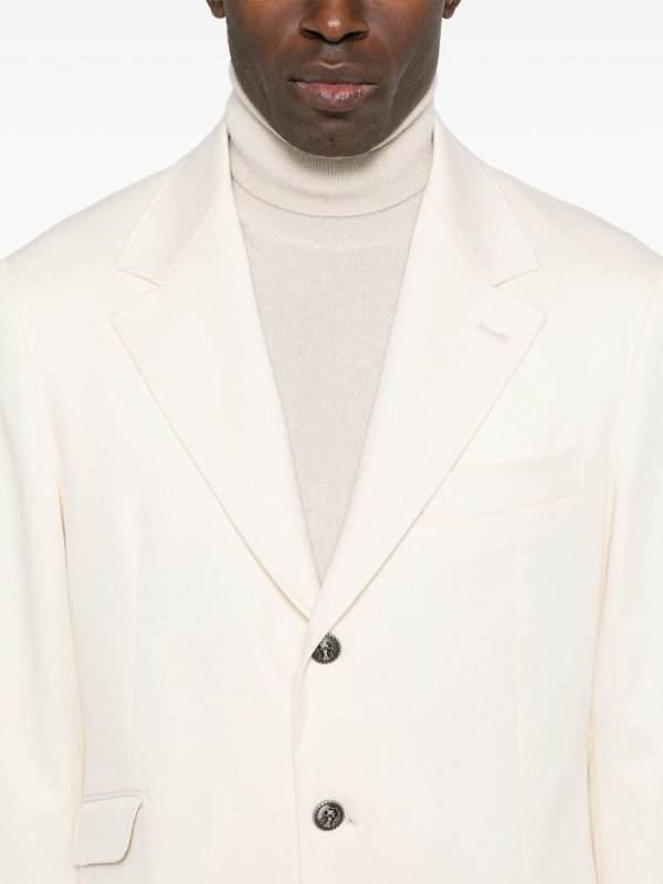 Beige Cotton Two-Piece Suit