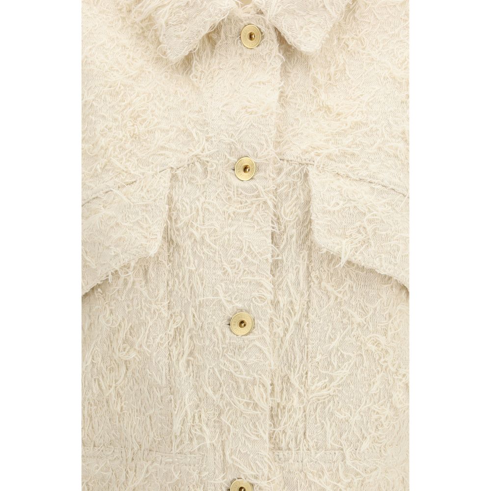 Beige Cotton Denim Jacket