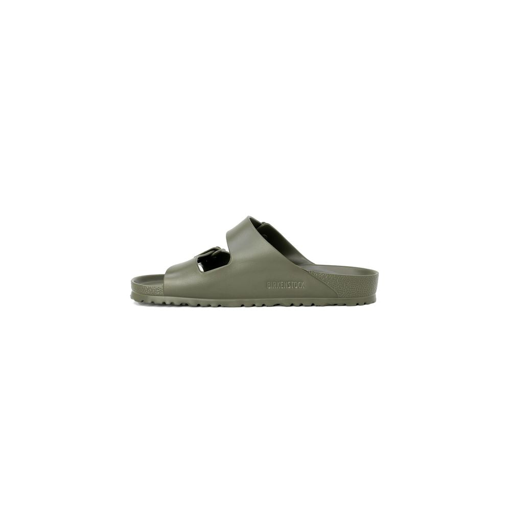 Green Plastic Flat Sandals