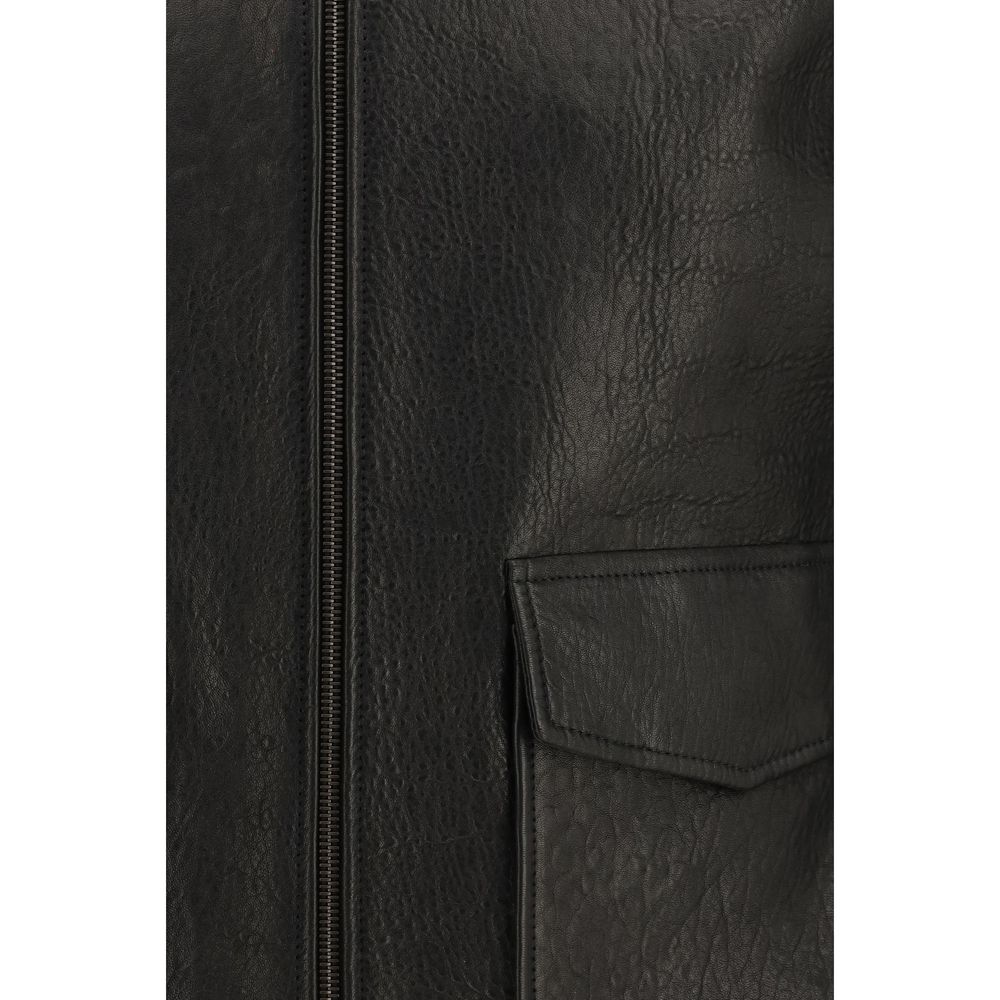 Black Lamb Ovis Aries Aries Leather Jacket