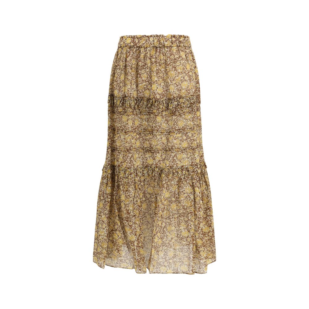 Bicolor Cotton Long Skirt