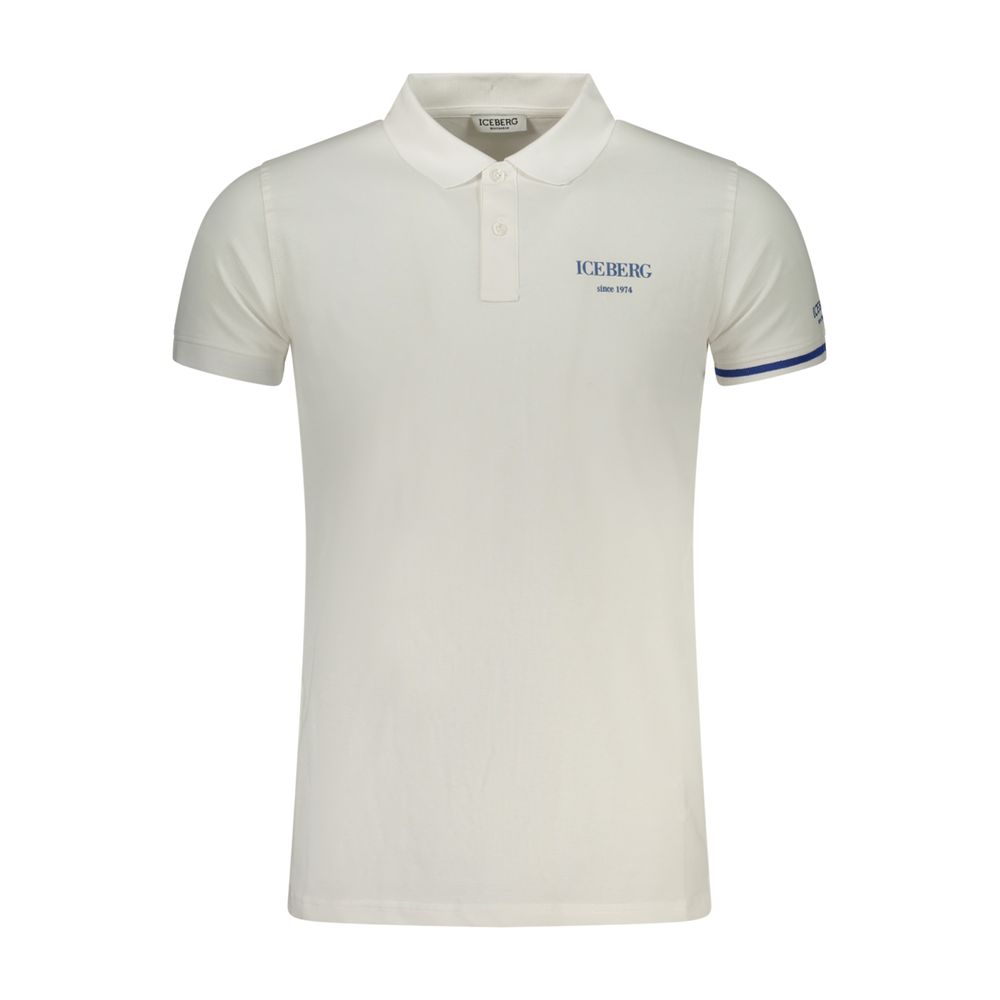 Blue Cotton Men Polo Shirt