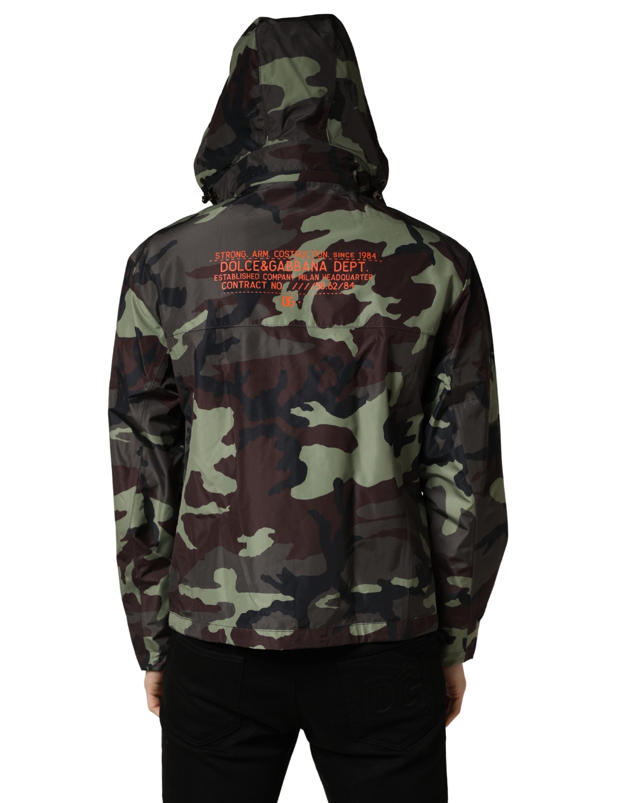 Multicolor Camouflage Hooded Bomber Jacket