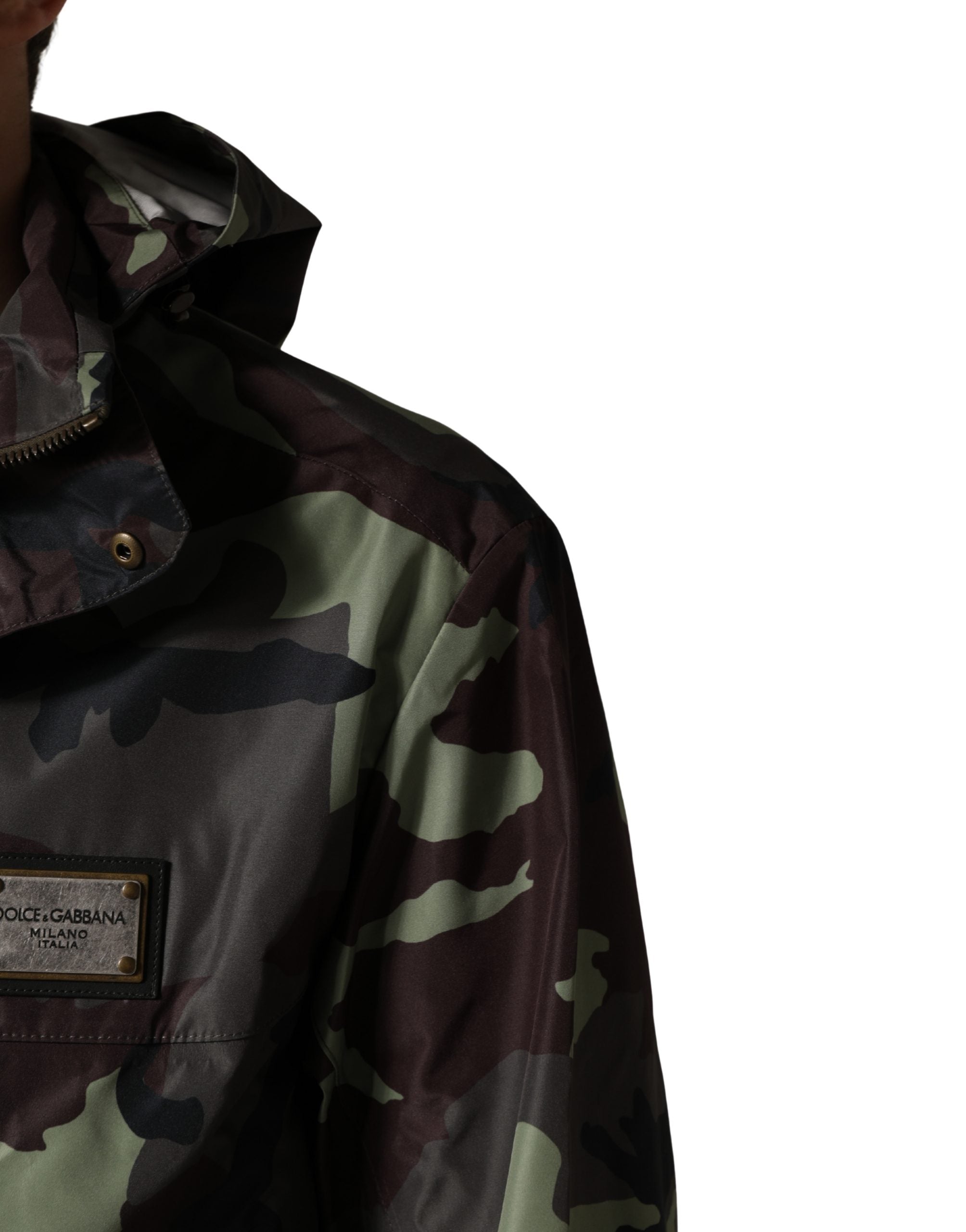 Multicolor Camouflage Hooded Bomber Jacket