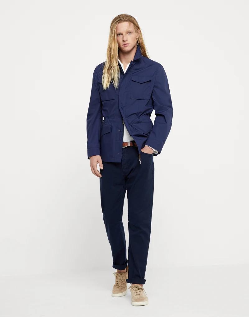 Blue Polyester Coat