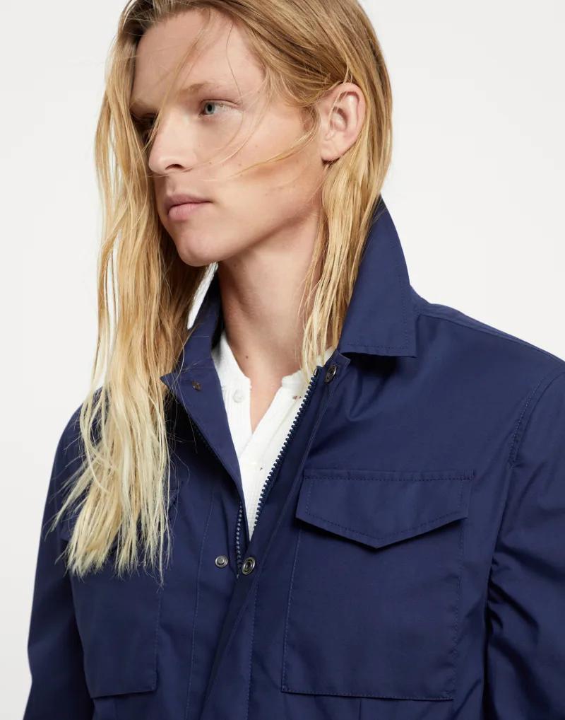 Blue Polyester Coat