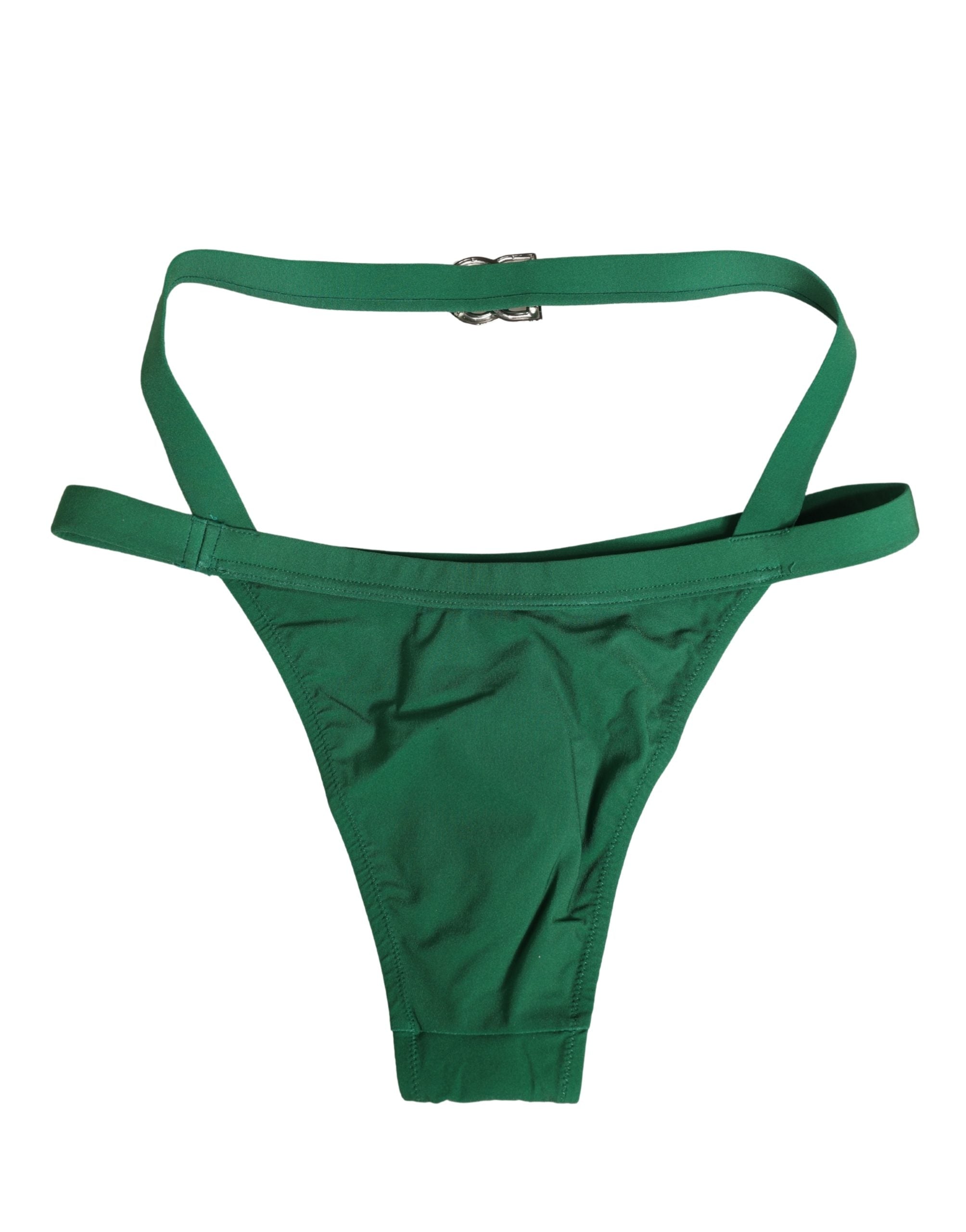 Green Logo Plaque Nylon Brief Panty Underwear