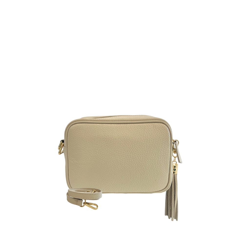 Beige Cowhide Crossbody Bag