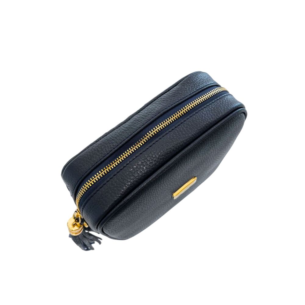 Blue Cowhide Crossbody Bag