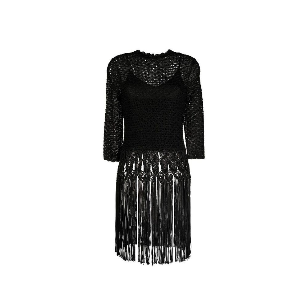 Black Viscose Casual Dress