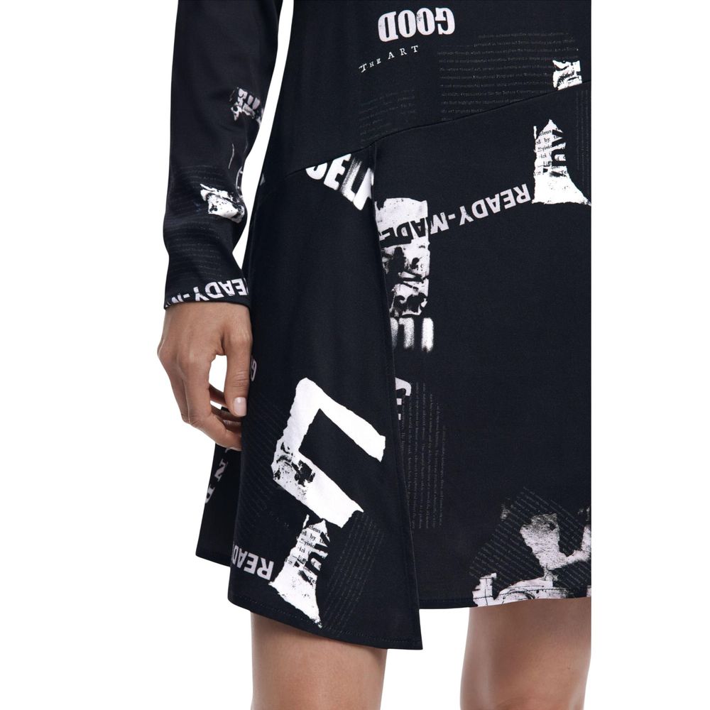 Black Viscose Short Dress