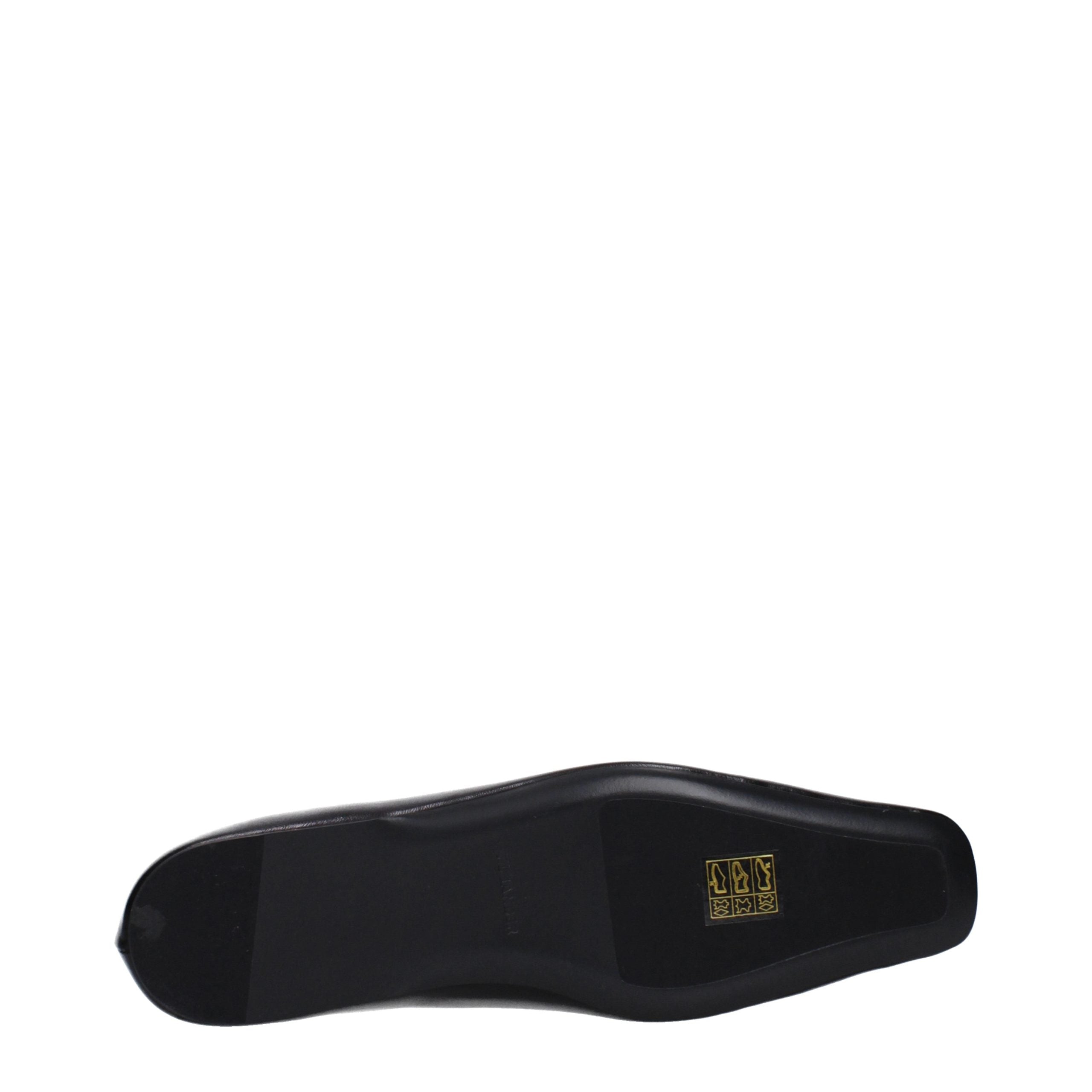 Black Leather Ballet Flats
