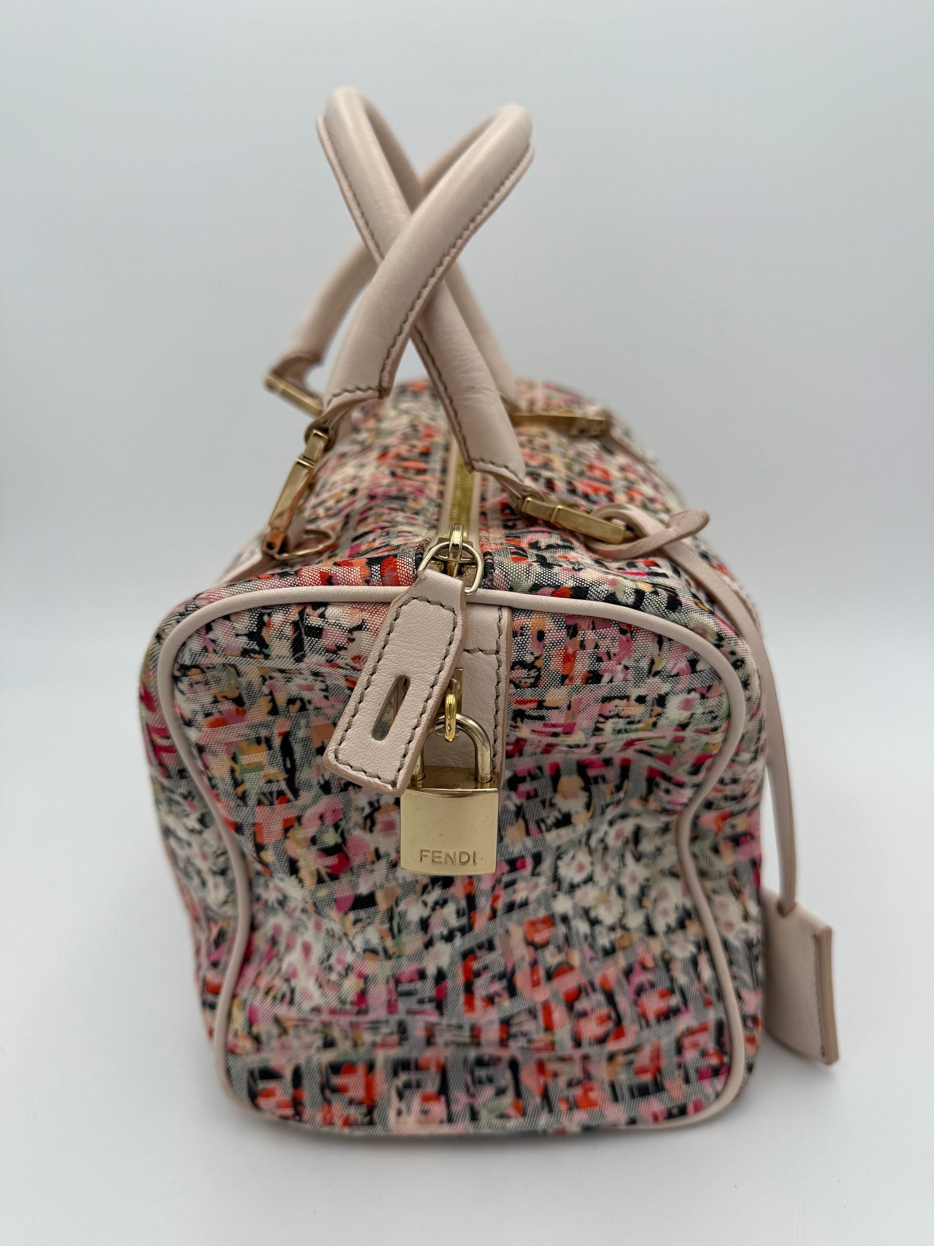 FENDI FF Canvas Fiori Handbag