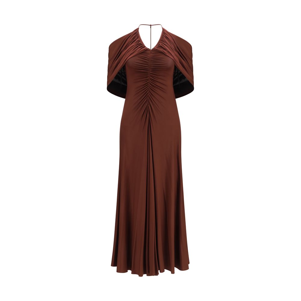 Brown Viscose Casual Dress
