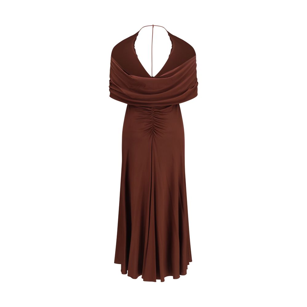 Brown Viscose Casual Dress