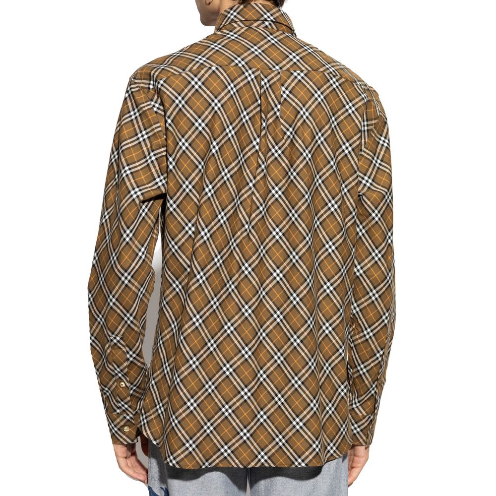 Brown Cotton Pattern Shirt