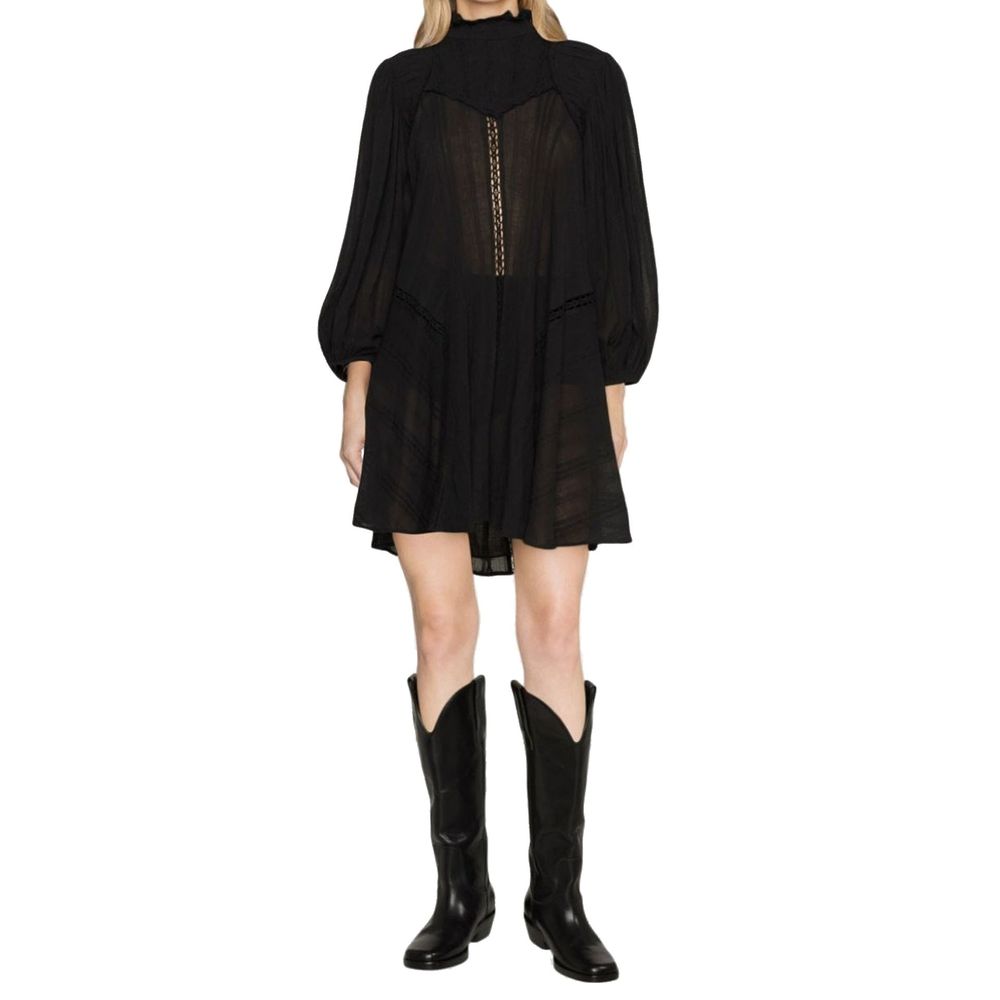 Black Cotton Casual Dress