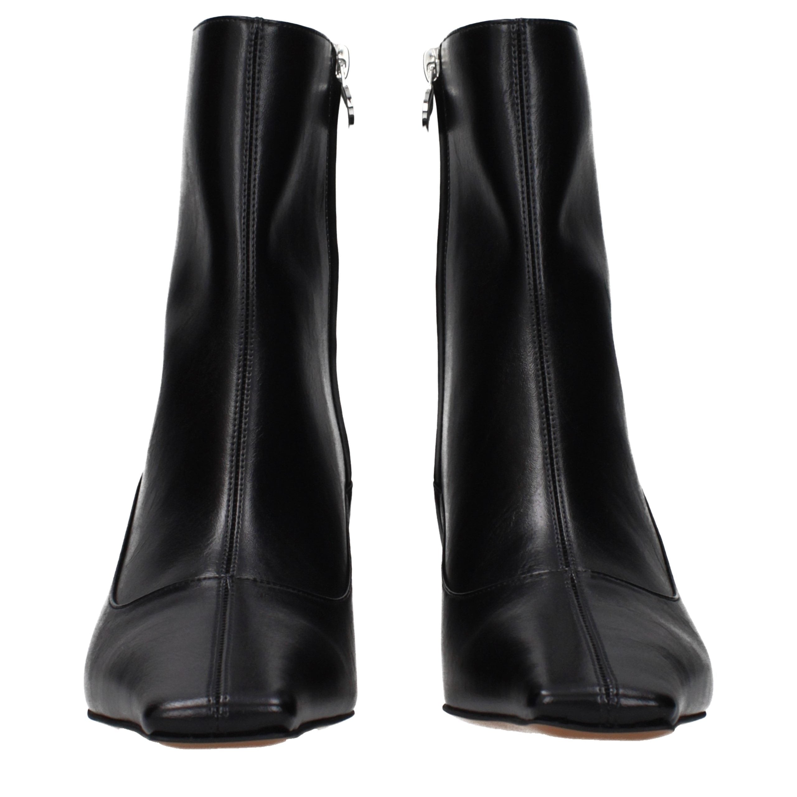 Black Leather Ankle Boots
