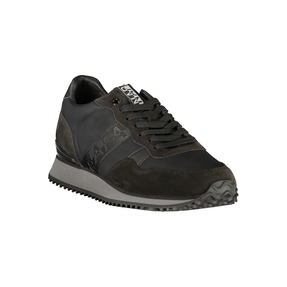 Black Polyester Mens Sneaker