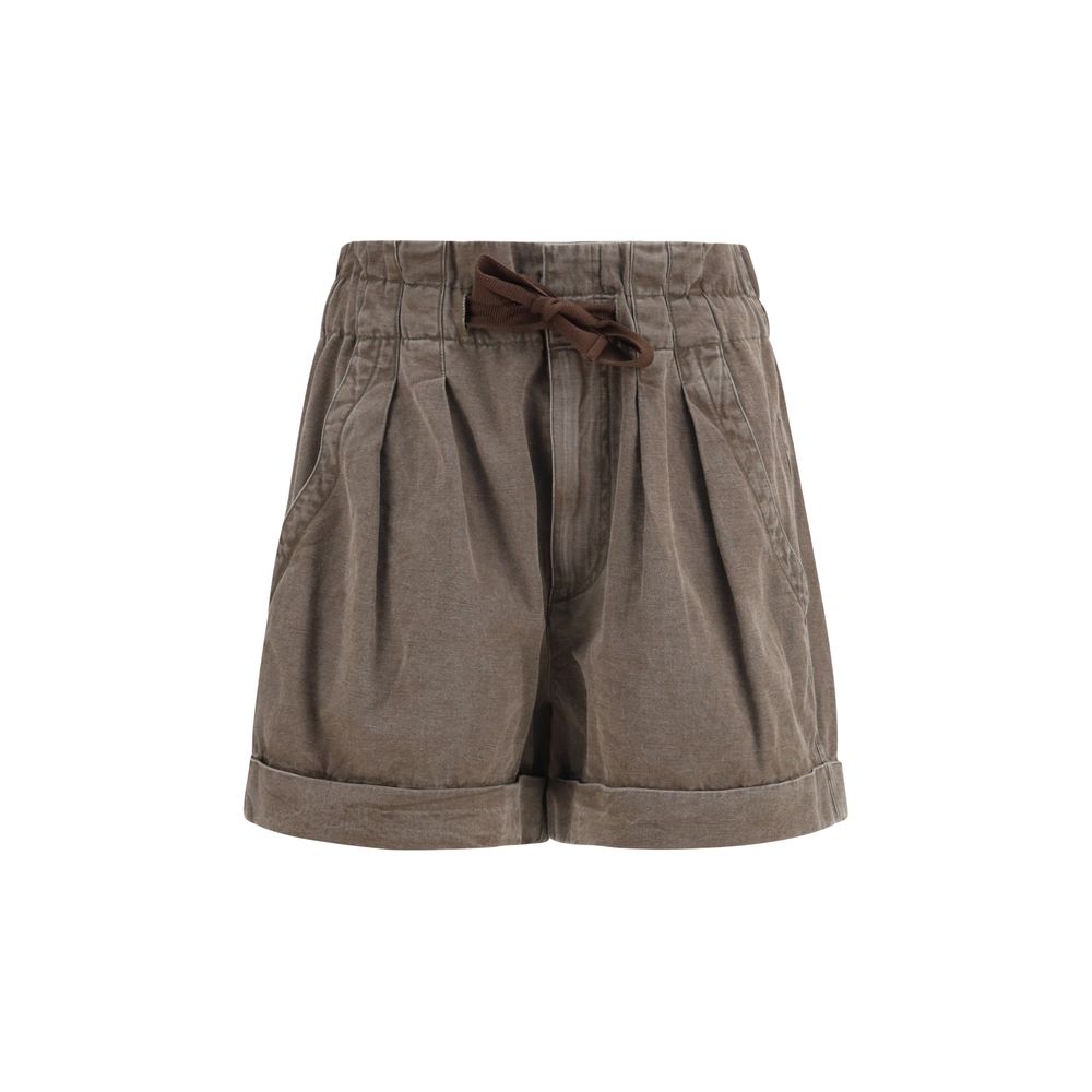 Brown Cotton Bermuda Shorts