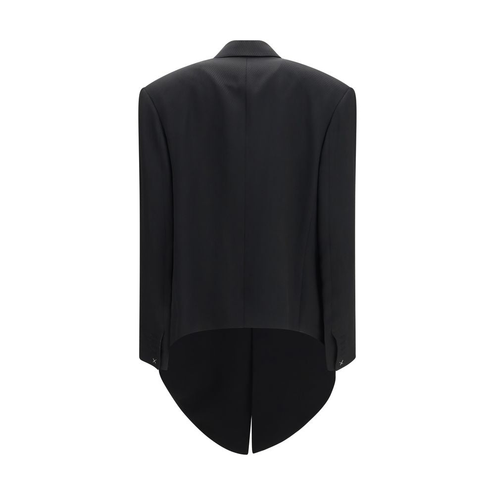 Black Viscose Full-Length Jacket