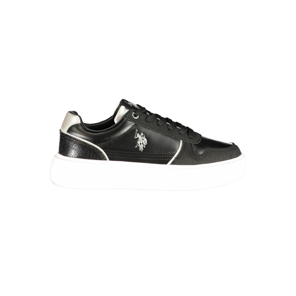 Black Polyurethane Women's Sneaker