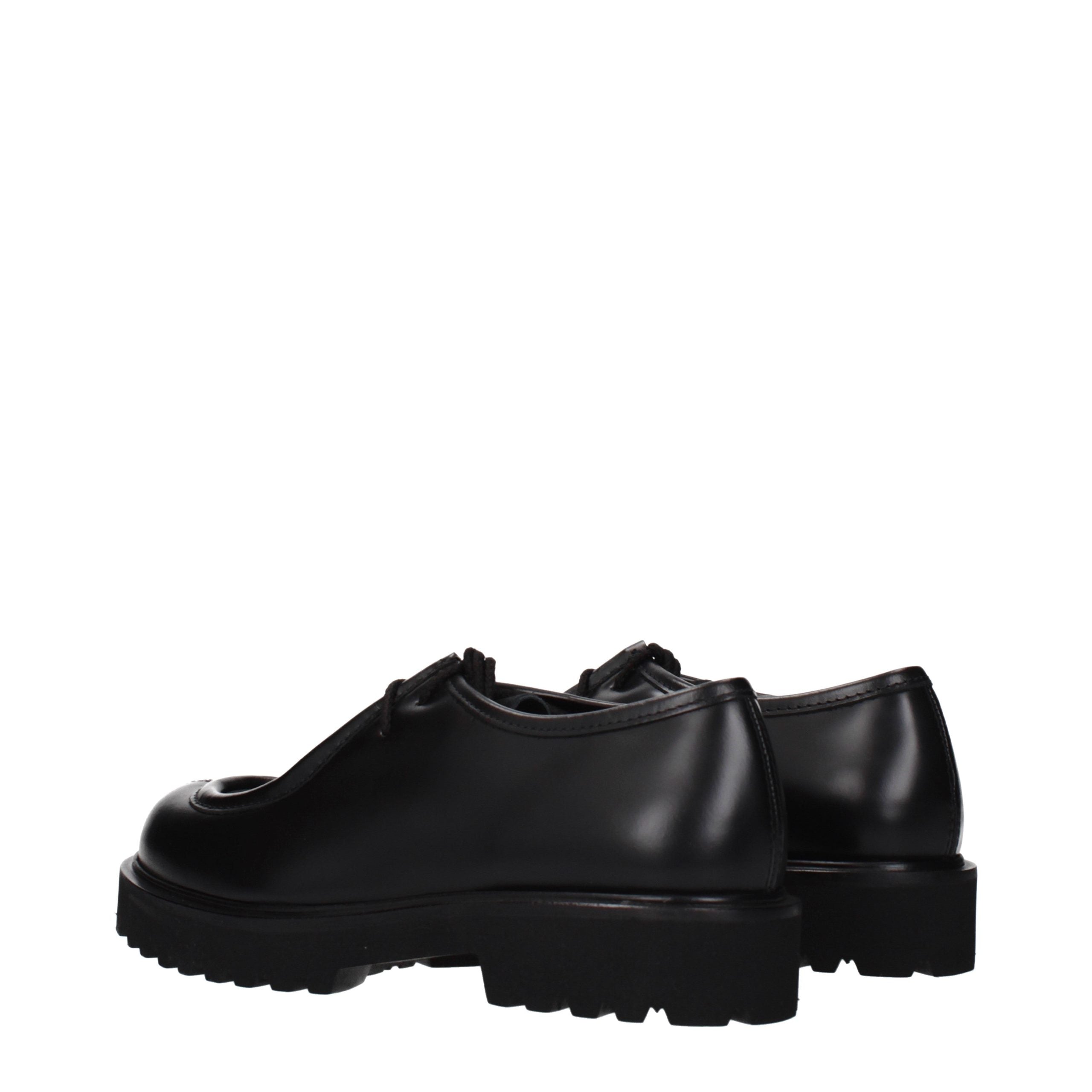 Black Leather Oxfords And Derbies