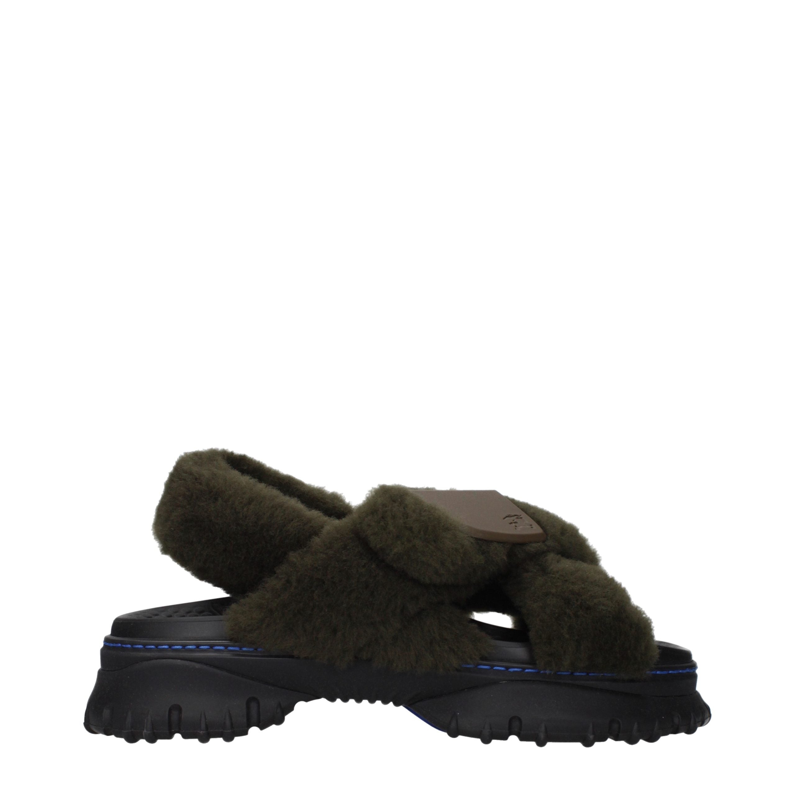 Green Fur Slippers