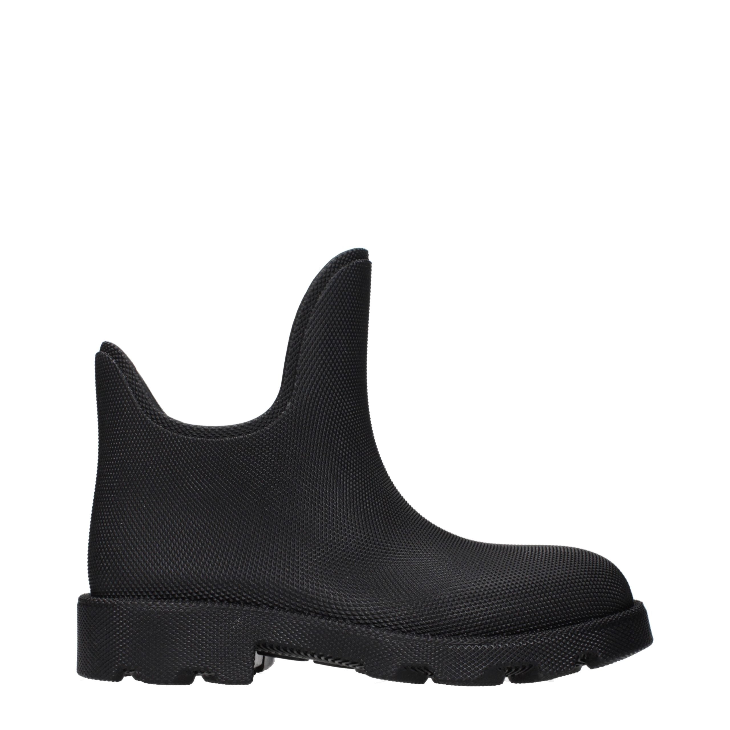 Black Cotton Ankle Boots