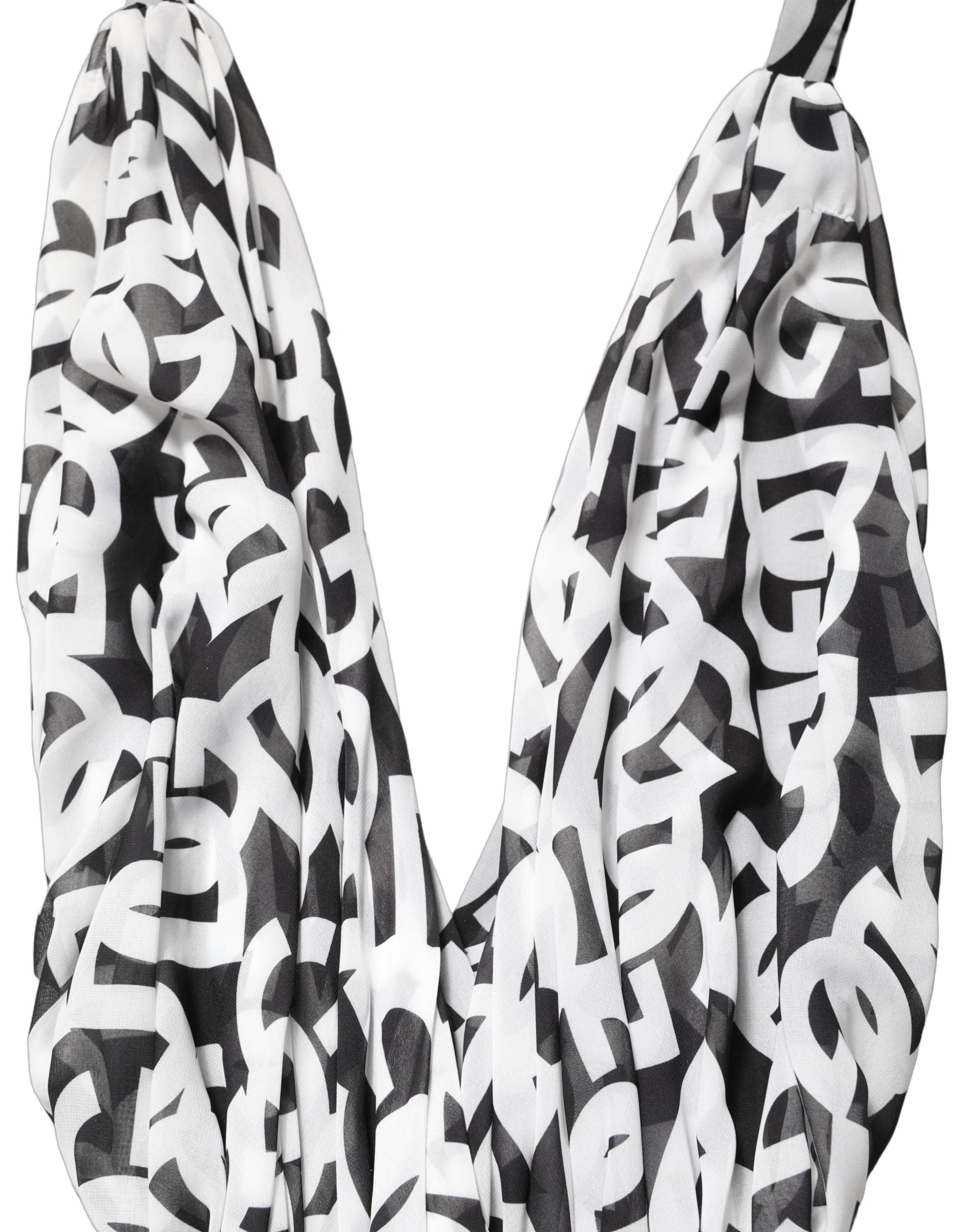 Black White Logo Sleeveless Floor Length Maxi Dress