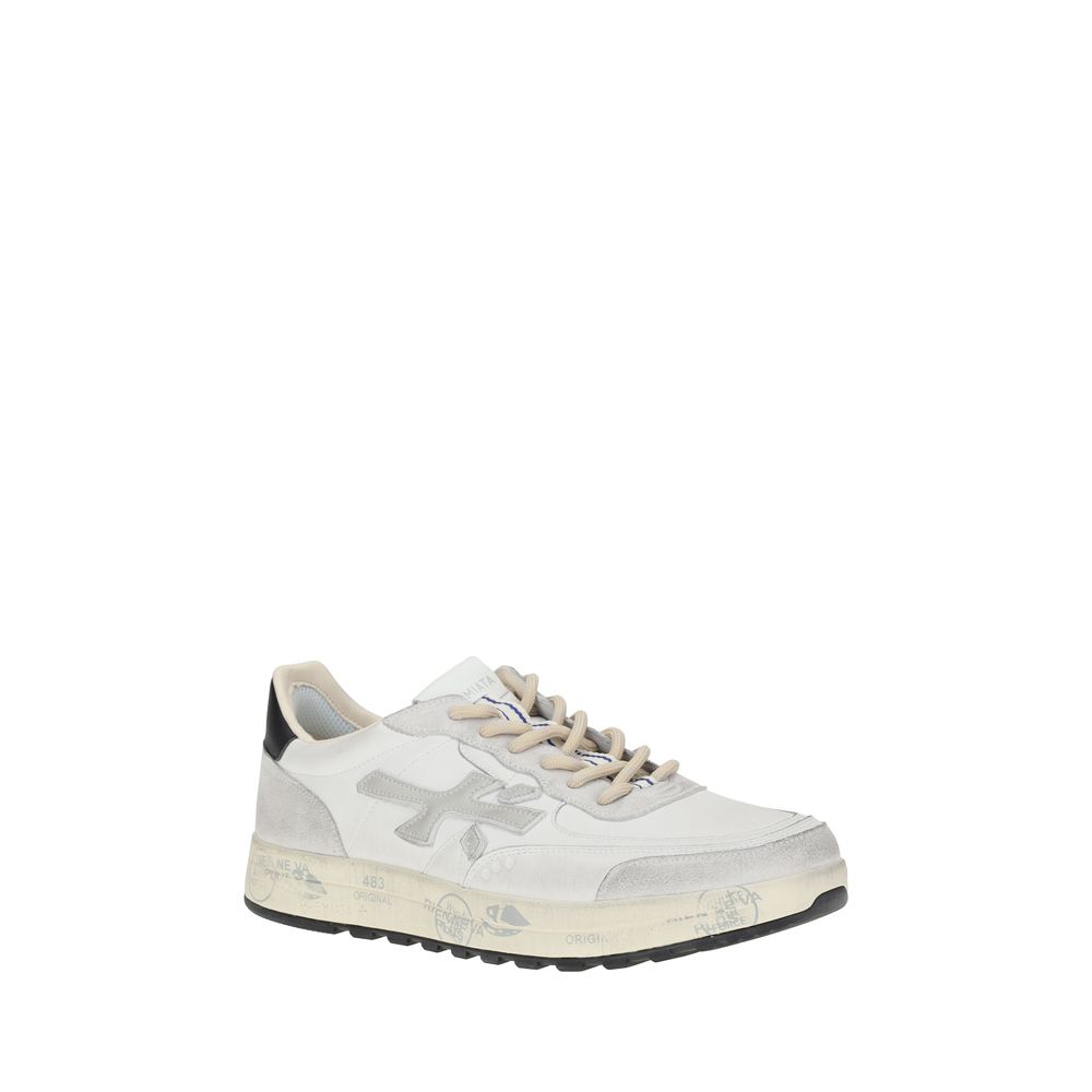 White Calf Leather Bos Taurus Low Top Sneakers