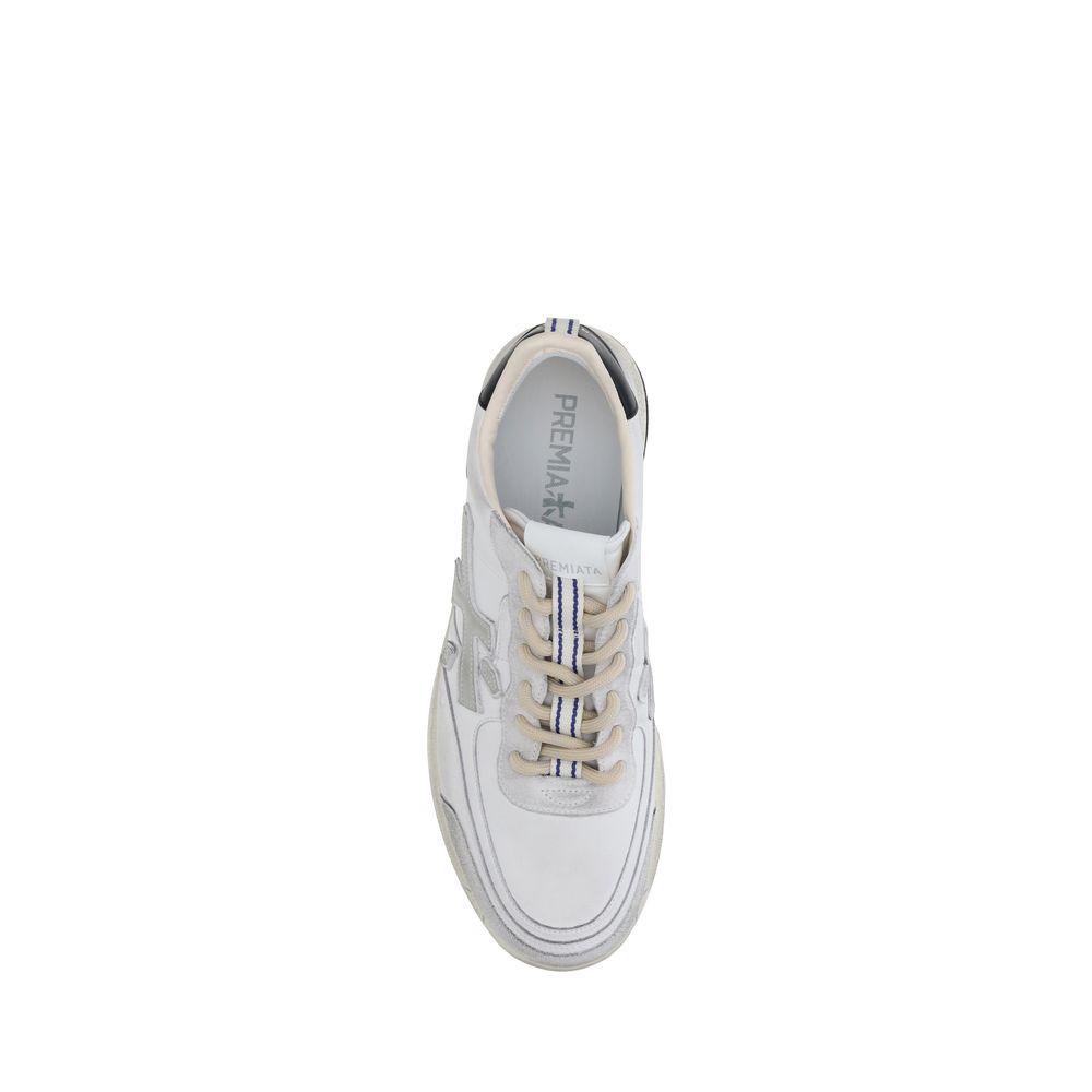 White Calf Leather Bos Taurus Low Top Sneakers