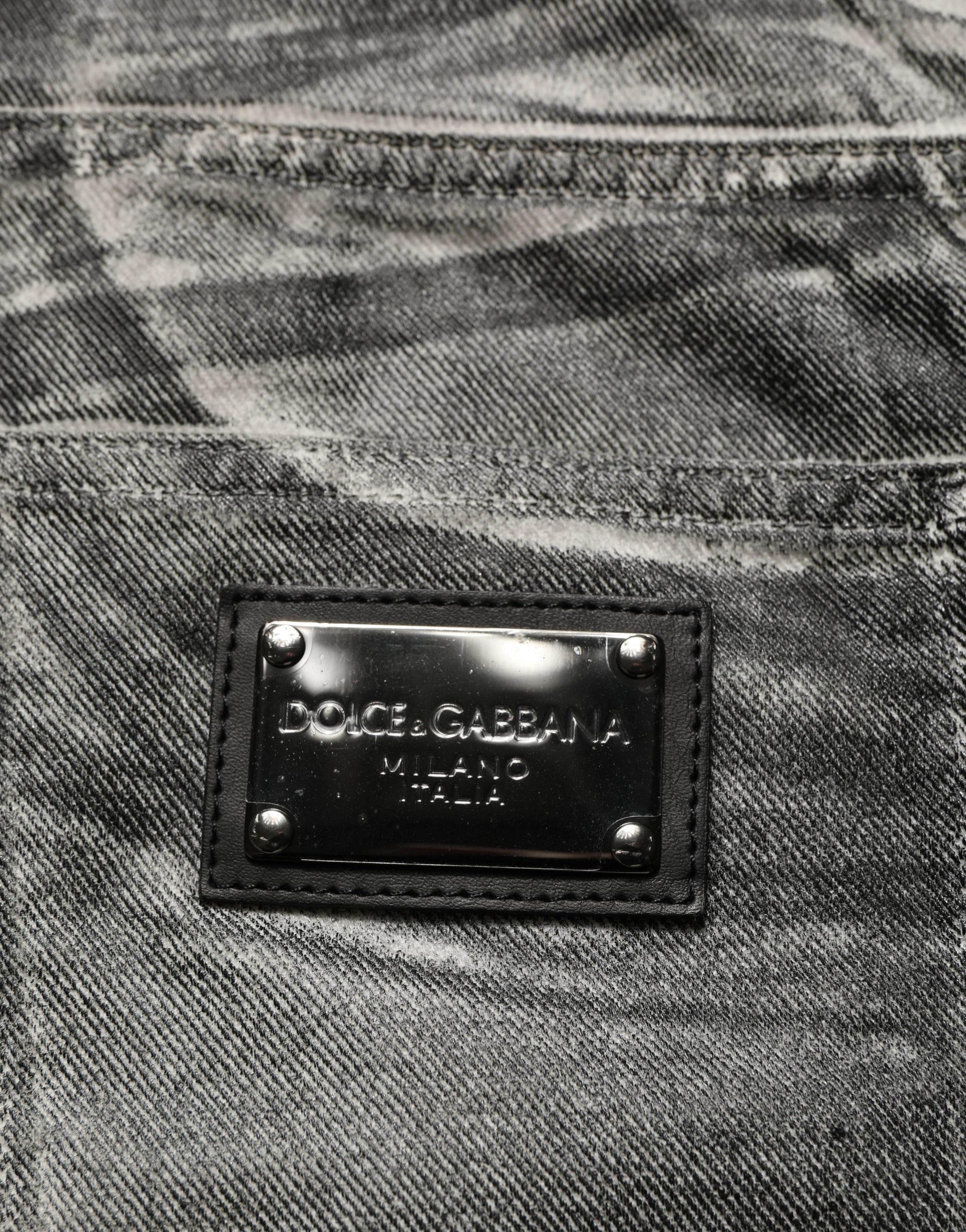 Grey Washed Mid Waist Straight Denim Jeans