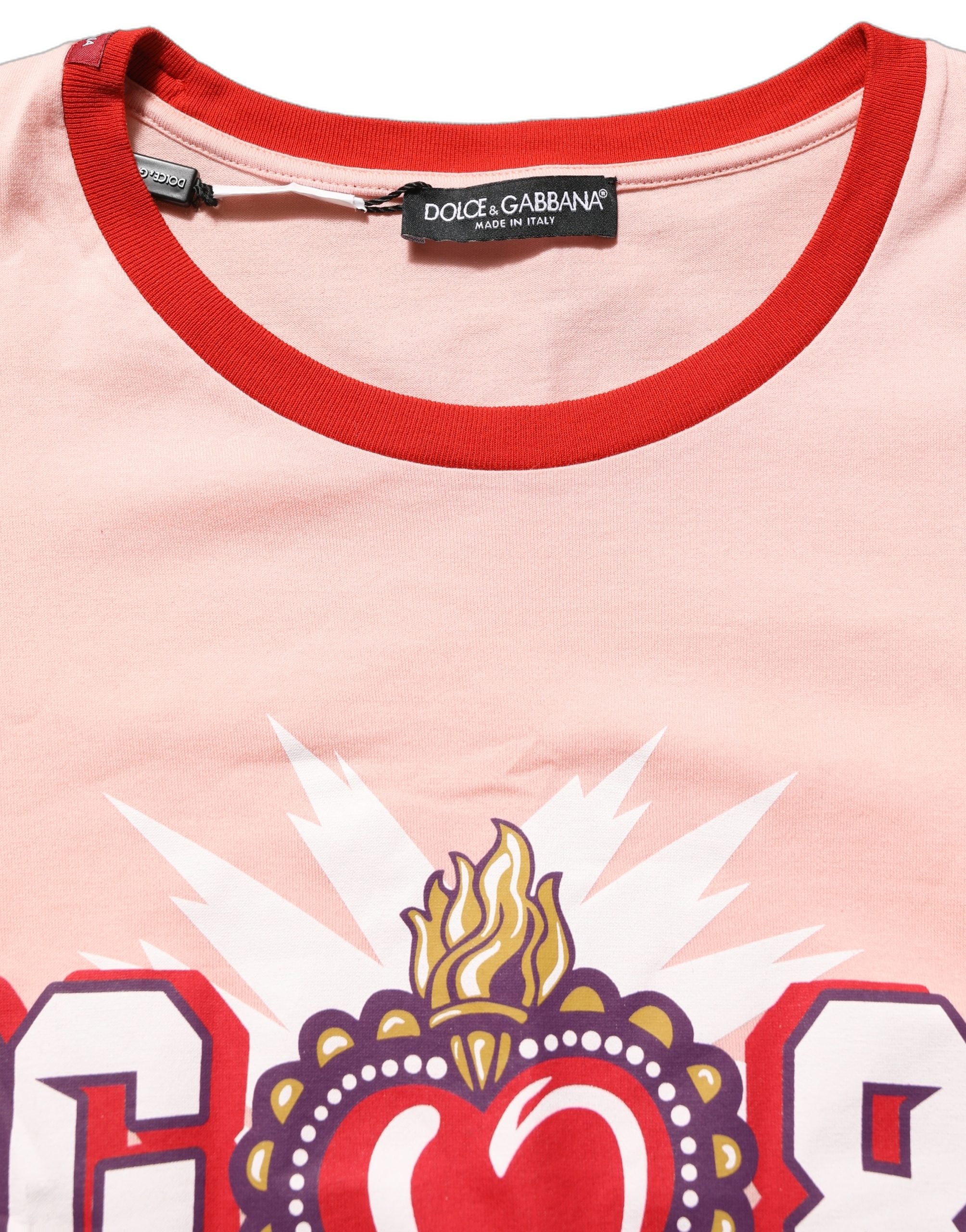 Pink Graphic Print Cotton Crew Neck T-shirt