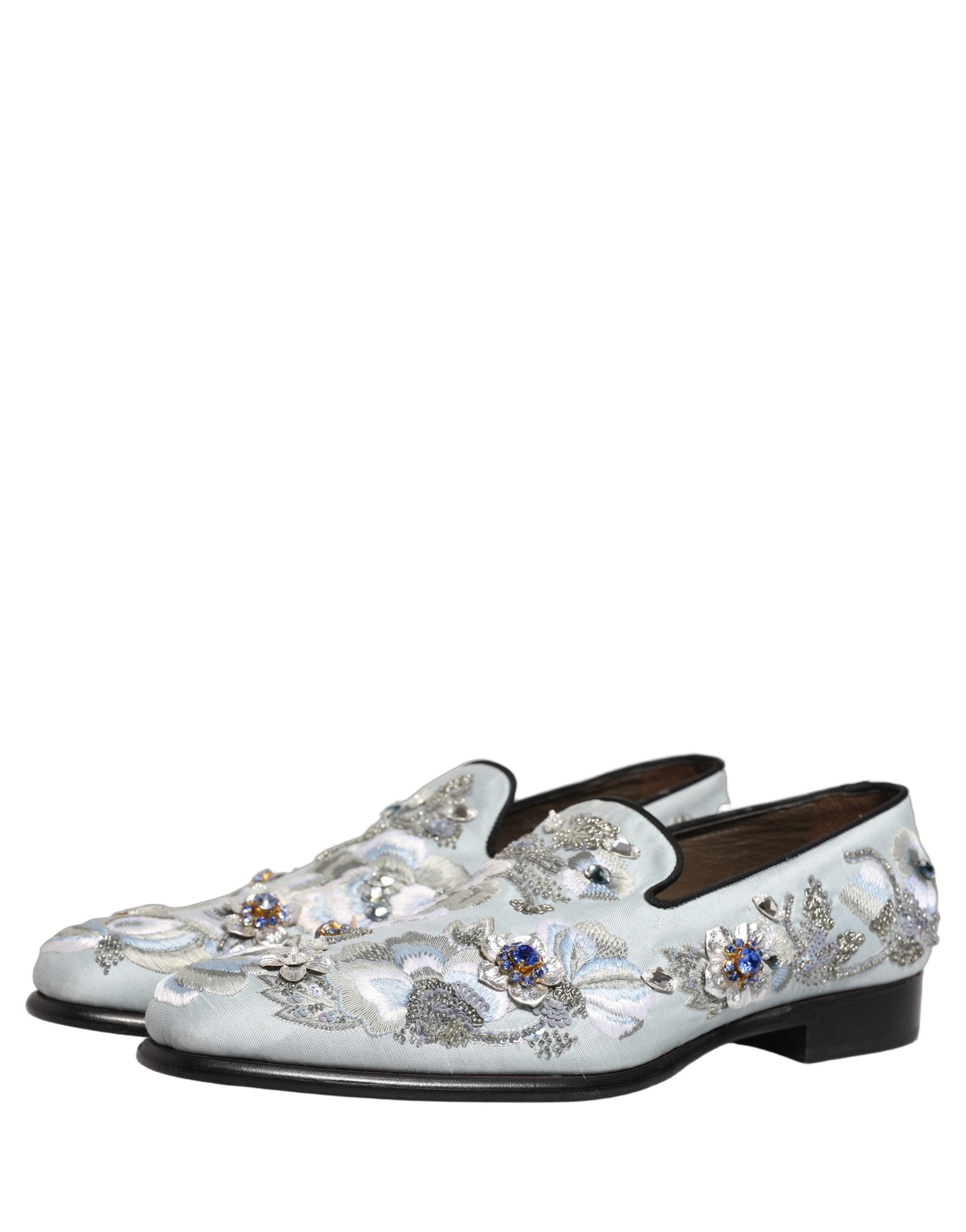 White Floral Embellished Men Loafers  Shoes