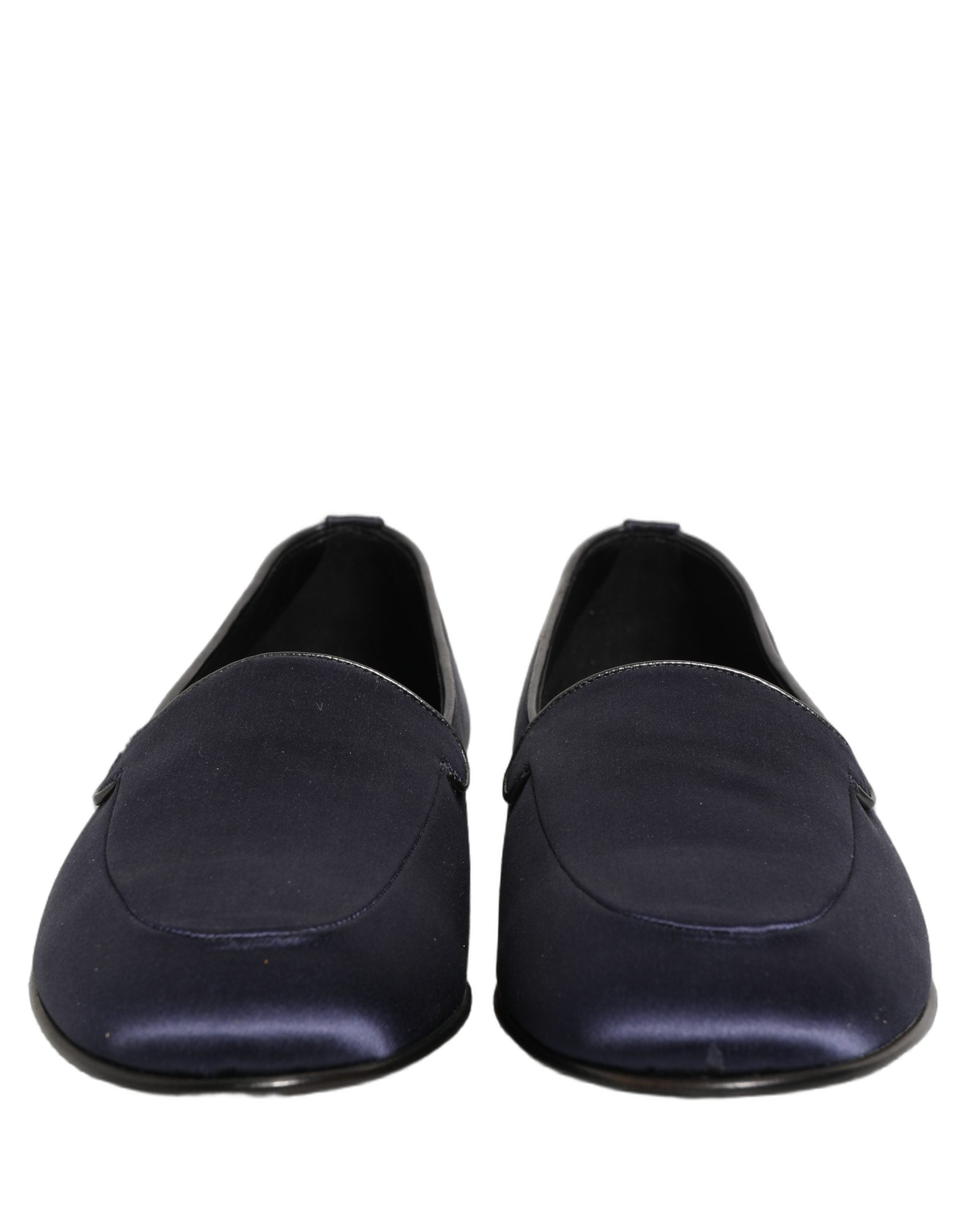 Navy Blue Satin DG Logo Dress Loafers Shoes